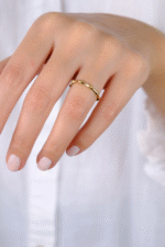 14 Ayar Altın Minimal Damlalı Sade Yüzük 779