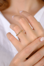 14 Ayar Altın Minimal Damlalı Sade Yüzük 779 - Görsel 2