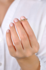 14 Ayar Altın Minimal Damlalı Sade Yüzük 779 - Görsel 5