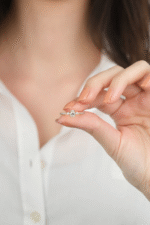 14 Ayar Altın Beyaz Damla Taşlı Yüzük 882 - Görsel 4