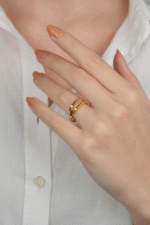 14 Ayar Altın Kaburgalı Ajda Yüzük 887 - Görsel 2