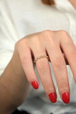 14 Ayar Altın Top Sıralı Yüzük 390