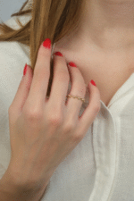 14 Ayar Altın Top Sıralı Yüzük 390 - Görsel 3