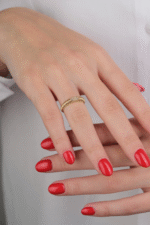 14 Ayar Altın Taşlı Oval Yüzük 639 - Görsel 2