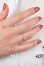 14 Ayar Altın Taşlı Burgu Yüzük 718 - Görsel 4