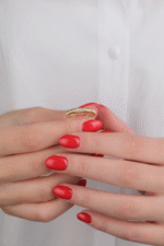 14 Ayar Altın Taşlı Oval Yüzük 639 - Görsel 4