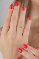 14 Ayar Altın Taşlı Yüzük 666 - Görsel 2