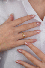 14 Ayar Altın Taşlı T Yüzük 599 - Görsel 3