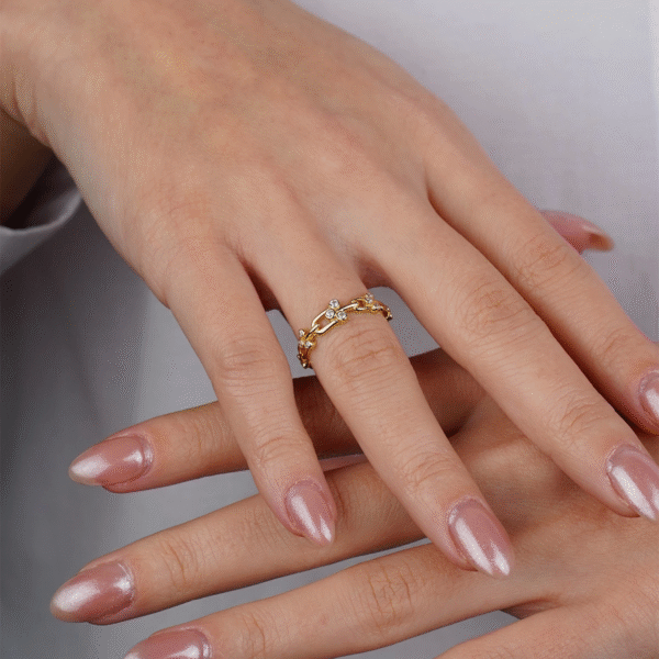 14 Ayar Altın Taşlı T Yüzük 599