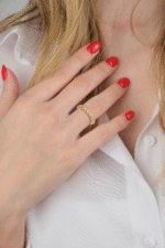 14 Ayar Altın Taşlı Yüzük 666 - Görsel 3