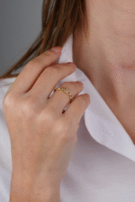 14 Ayar Altın Taşlı T Yüzük 599 - Görsel 2