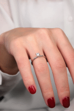 14 Ayar Beyaz Altın Tektaş Yüzük 189 - Görsel 2