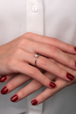 14 Ayar Beyaz Altın Tektaş Yüzük 189