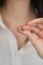 14 Ayar Ayar Yeşil Taşlı Tasarım Yüzük 901 - Görsel 5