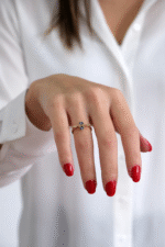 14 Ayar Altın Mavi Taşlı Yüzük 138 - Görsel 2