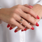 14 Ayar Altın Mavi Taşlı Yüzük 138