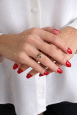 14 Ayar Altın Mavi Taşlı Yüzük 138