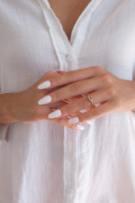 14 Ayar Altın Petrol Mavisi Taşlı Yüzük 405 - Görsel 3