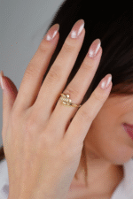 14 Ayar Altın Taşlı Sarılan Yüzük 585 - Görsel 2