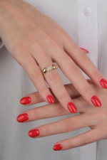 14 Ayar Altın Taşlı Sarmal Yüzük 660 - Görsel 3