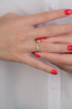 14 Ayar Altın Taşlı Sarmal Yüzük 660 - Görsel 2