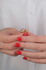 14 Ayar Altın Taşlı Sarmal Yüzük 660 - Görsel 4