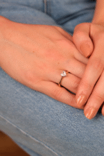 14 Ayar Sarı Altın Kalp Tektaş Yüzük 18