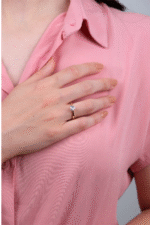 14 Ayar Sarı Altın Kalp Tektaş Yüzük 18 - Görsel 2