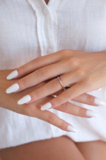 14 Ayar Altın Mor Taşlı Yüzük 397 - Görsel 3