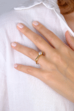 14 Ayar Altın Şekilli Taşlı Yüzük 776 - Görsel 5