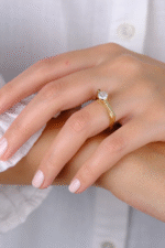 14 Ayar Altın Şekilli Taşlı Yüzük 776 - Görsel 4