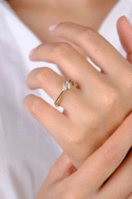 14 Ayar Altın Şekilli Taşlı Yüzük 776 - Görsel 3