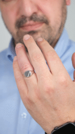 14 Ayar Altın Siyah Taşlı Erkek Yüzüğü 692 - Görsel 3