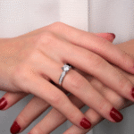 14 Ayar Beyaz Altın Tektaş Yüzük 148