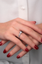 14 Ayar Beyaz Altın Tektaş Yüzük 148