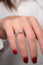 14 Ayar Beyaz Altın Tektaş Yüzük 148 - Görsel 2