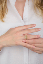 14 Ayar Altın Taşlı Sarmal Yüzük 679 - Görsel 2