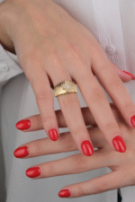 14 Ayar Altın Yonca Yüzük 628 - Görsel 3