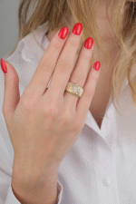 14 Ayar Altın Yonca Yüzük 628 - Görsel 2