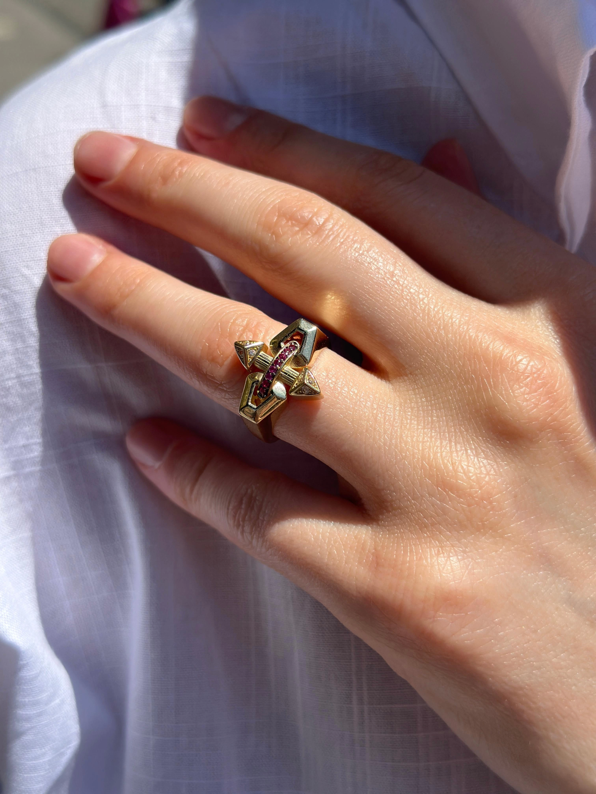 14-k-altin-yuzuk-393-gram-53958327-sw3024sh4032.png 14 Ayar Altın Pembe Taşlı Tasarım Vintage Yüzük 912 - Görsel 1