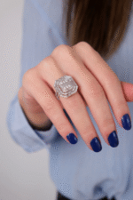 14 Ayar Beyaz Altın Baget Yüzük 253 - Görsel 2