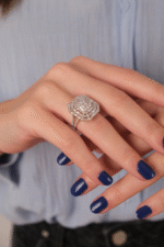 14 Ayar Beyaz Altın Baget Yüzük 253