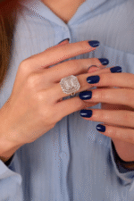 14 Ayar Beyaz Altın Baget Yüzük 253 - Görsel 3