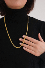 14 Ayar Altın 60 cm Burgu Zincir 57 - Görsel 3