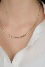 14 Ayar Altın Sade İtalyan Zincir  Kolye 420 - Görsel 2