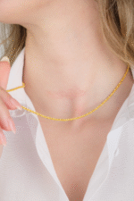 14 Ayar Altın Aynalı Burgu Zincir 233 - Görsel 4