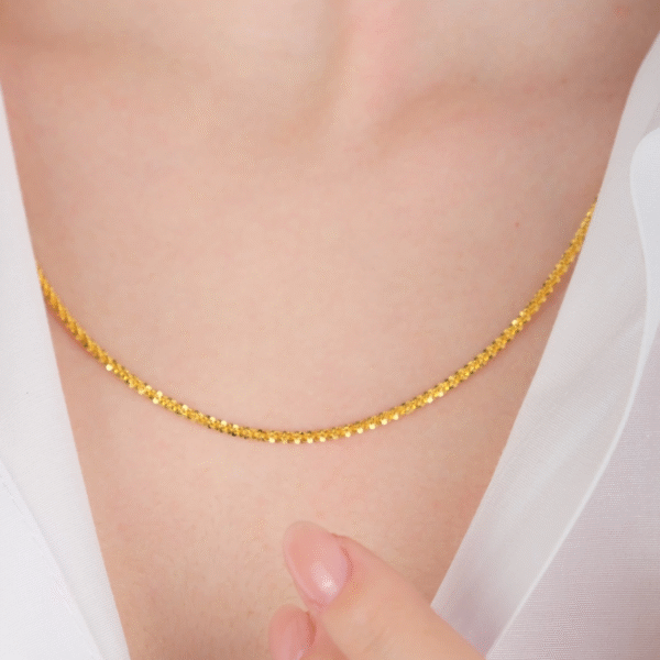 14 Ayar Altın Aynalı Burgu Zincir 233