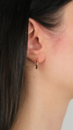 22 Ayar Altın Dalgalı Halka Küpe - Görsel 3