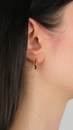 22 Ayar Altın Dalgalı Halka Küpe