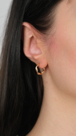 22 Ayar Altın Dalgalı Halka Küpe - Görsel 2